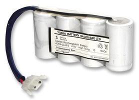 YUASA         4DH4-0LAP3             Rechargeable Battery, High Temperature, Single Cell, Nickel Cadmium, 4 Ah, 4.8 V, 4 x D, Wire Leads