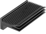 Heat sink 84 mm 3.9 K/W black anodised, SK 138/84/SA, Fischer Elektronik