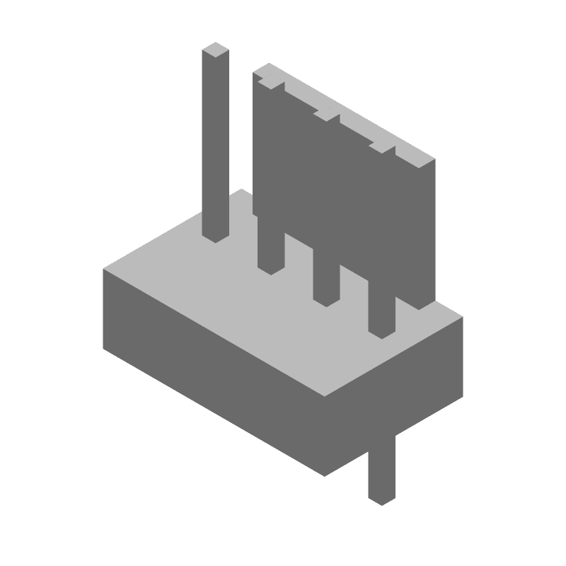 4 Pos Wire-to-Board Header, 2.54mm Pitch, 5A, Tin, Straight, Thru-Hole