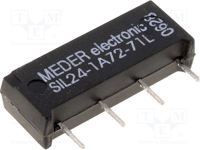 24VDC Reed Relay SPST-NO 1A 2kR SIP THT Dry