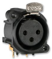 3-Pole Audio/RCA Connector, Female, Gold Plated Bronze, Solder