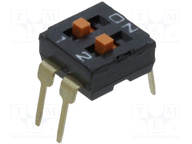 25mA 24VDC SPST Slide DIP Switch, Through Hole, 2.54mm Pitch