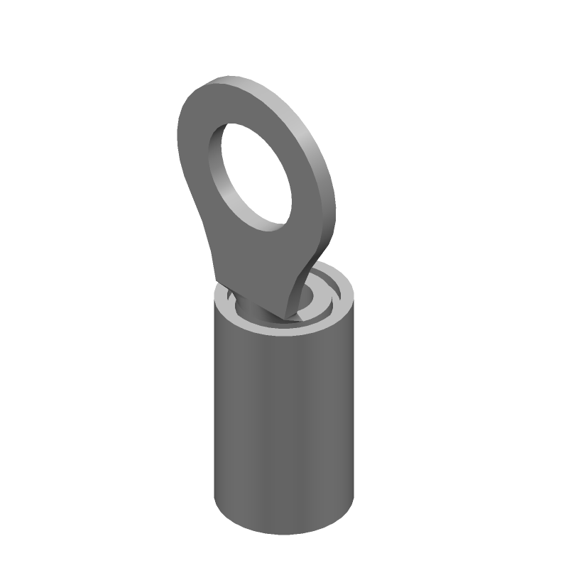 Ring Terminal, 14-16AWG, Copper/Tin, Blue Insulated, 300V