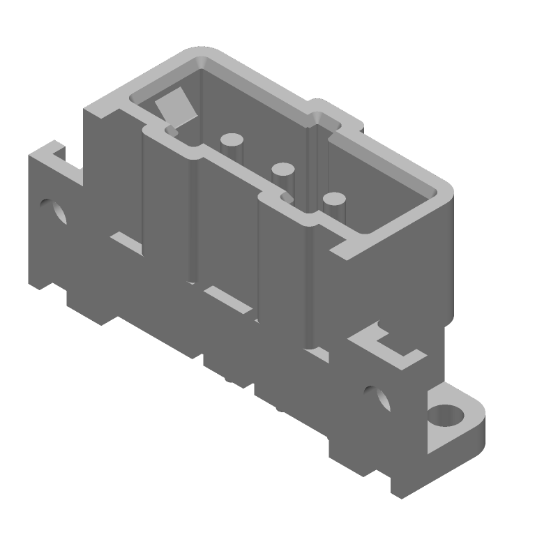 3 Pos Male Pin Header, 7.5A, 600V, Wire-to-Board, Through Hole