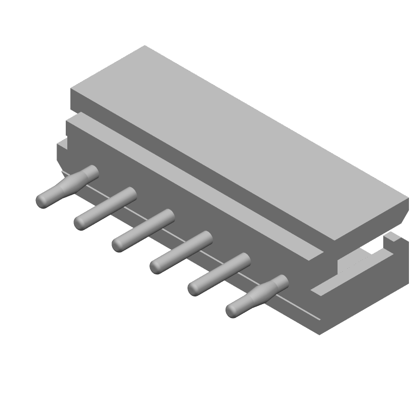 Board Connector, 6 Contact(s), 1 Row(s), Male, Straight, 0.098 inch Pitch, Solder Terminal, Locking, Receptacle,
