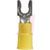 Fork Terminal, 10-12AWG, Yellow, Insulated, Copper, Tin, 600V