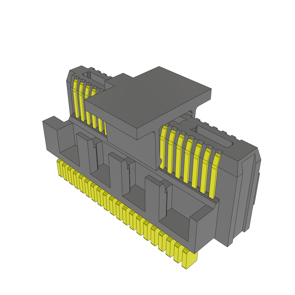 0.4mm 2-Row 40 Pos Male Header, Gold, SMD Solder