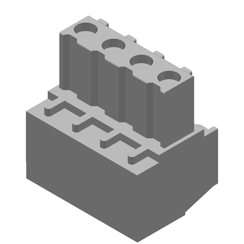 4 Pos Terminal Block, 3.81mm Pitch, 11A, 300V, RA Thru-Hole, Green