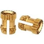 Inserts Straight Knurled Plastic 9.53mm-LG 6.35mm-OD 10-32-THD Brass Plain