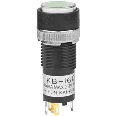 Switch Push Button ON ON SPDT Round Button 0.1A 28VAC 28VDC 0.4VA Alternate Contact Panel Mount Solder Lug