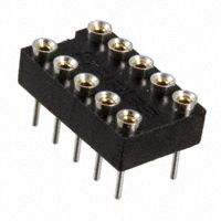IC Socket, DIP10, 10 Contact(s), 2.54mm Term Pitch, 0.2inch Row Spacing, Solder, ROHS COMPLIANT