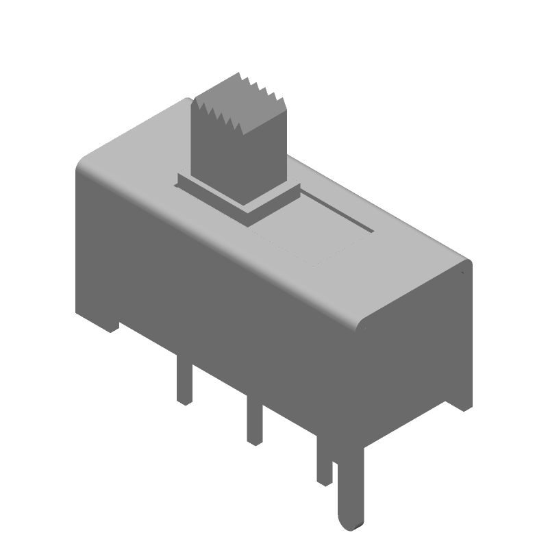 SPDT Slide Switch, 125VAC, 300mA, Through Hole, 2 Pos