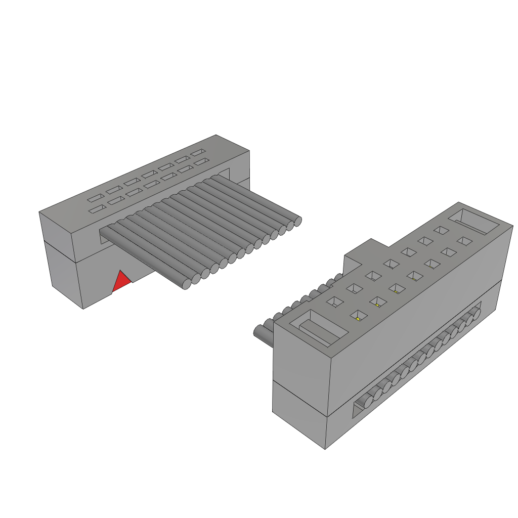 Cable Assembly 0.304m 30AWG 1.27mm 14 to 14 POS IDC Connector to IDC Connector F-F Tiger eye™ Bulk
