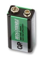 GP BATTERIES GP17R8H Rechargeable Battery, Single Cell, Nickel Metal Hydride, 170 mAh, 8.4 V, PP3, Snap Contact