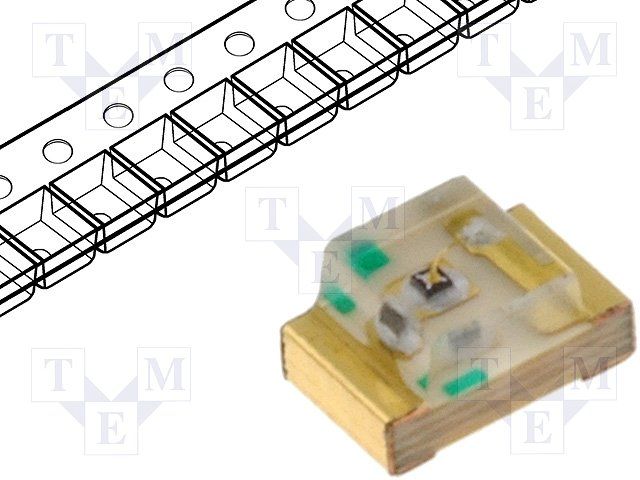 Single Color LED, Super Bright Yellow, Water Clear, 1.3mm, 2 X 1.25 MM, 1.10 MM HEIGHT, SURFACE MOUNT PACKAGE-2