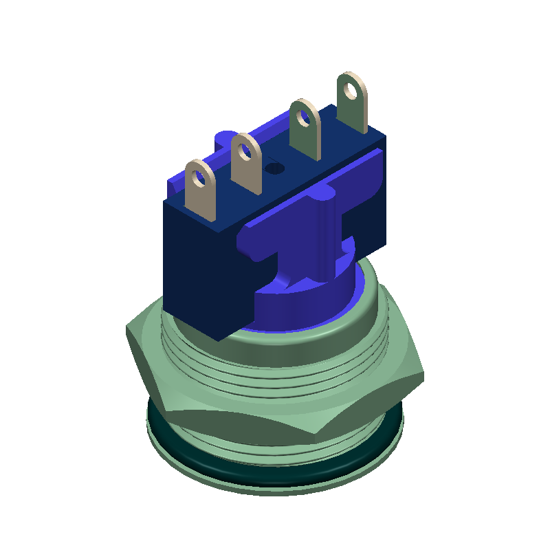 Illuminated Pushbutton Switch, SPST, 5A 250VAC/28VDC, Panel Mount, Solder