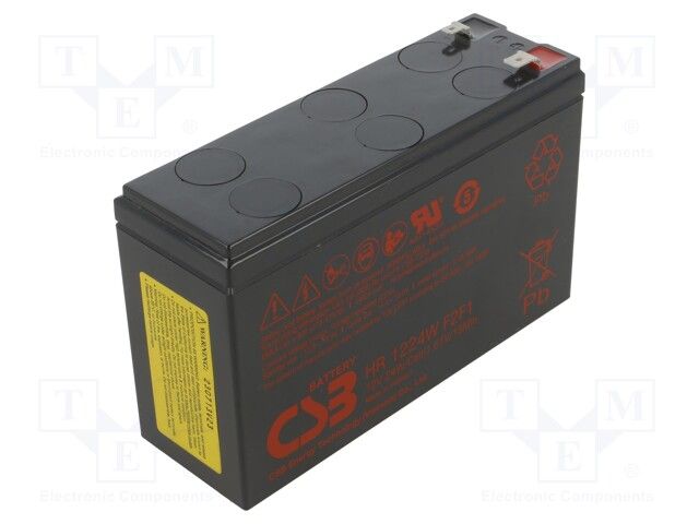 Sealed Lead Acid Battery 12V 24W .250"/.187" Tabs