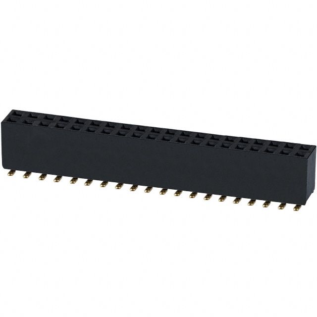 40 Pos 2 Row Female Socket Connector, 250V, Gold, SMD