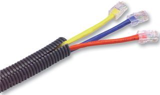 PRO POWER         1438             Sleeving, Flexible, 15.2 m, 50 ft, Slit Corrugated Loom, 16 mm, PE (Polyethylene), Black