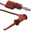 Red 3A 150V Gold Plated Copper Plug to Plug Connector, 24"