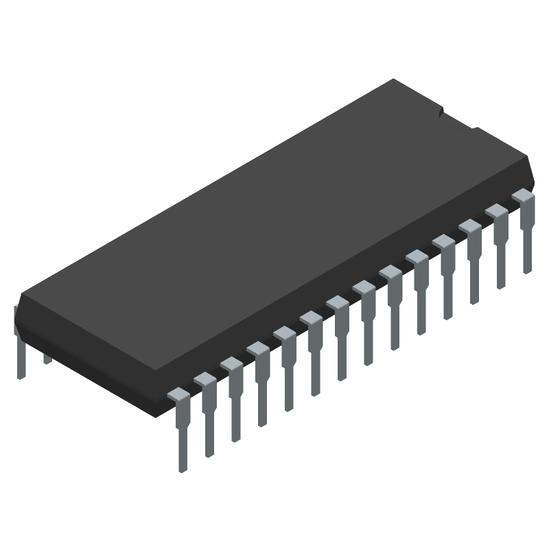 8-BIT MCU, 4MHz, OTP, RS-232, PDIP-28