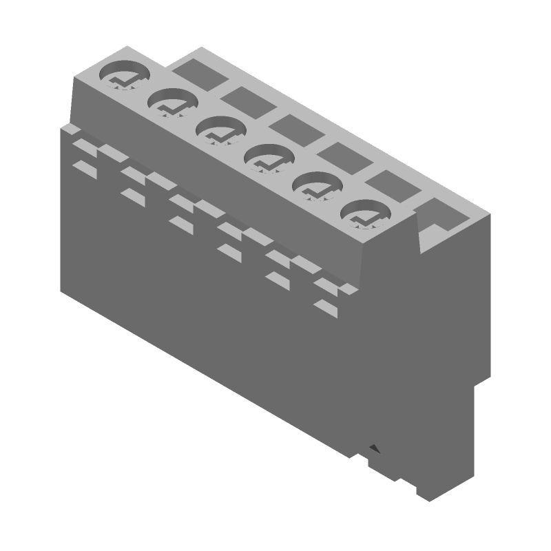 6 Pos Terminal Block, 5.08mm Pitch, 16A, 300V, Screw, Cable Mount