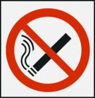 Vinyl No Smoking Prohibition Sign, 150 x 150mm