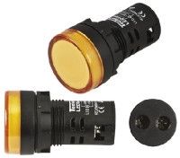 TECHNA Yellow LED Indicator, 22mm Cutout, IP65, 12 V ac/dc