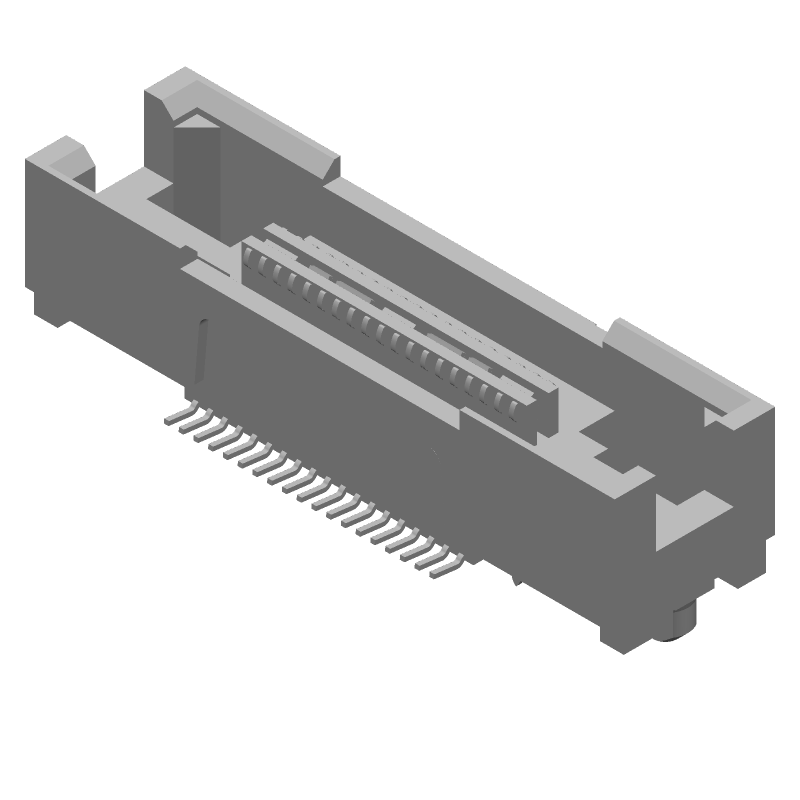 High-Speed LCP Female Header, 38 Pos, 2.54/0.64mm, SMT