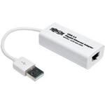 Cat 5e Cable Assembly, USB-A to RJ45, 0.19m, White