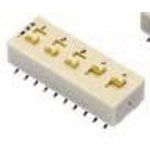 5-Pos SPDT Slide DIP Switch, 0.15A 30VDC, Gull Wing SMD