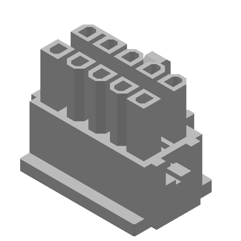 10 Pos Rectangular Power Receptacle, 13A, 600V, Black