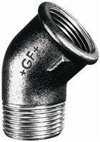 Georg Fischer Malleable Iron Fitting Elbow, 3/4 in BSPT Male (Connection 1), 3/4 in BSPP Female (Connection 2)