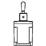 Switch Toggle (ON) OFF (ON) SPDT Round Lever IWTS 10A 277VAC 250VDC 372.85VA Panel Mount with Threads