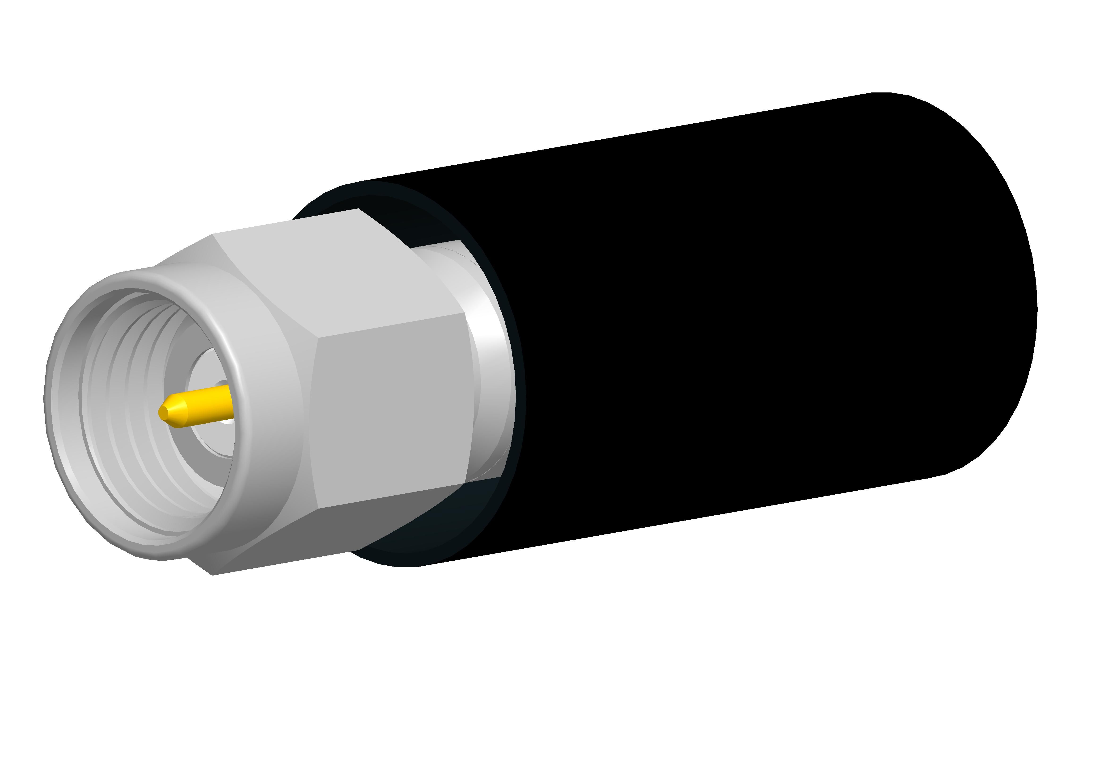 RF SMA Connector, Male, 12.4GHz, 50R, Stainless Steel, Gold