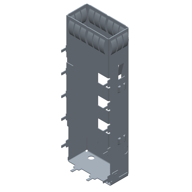 QSFP Cage Assy, 56Gbps, Right Angle, Press-Fit, Copper Alloy