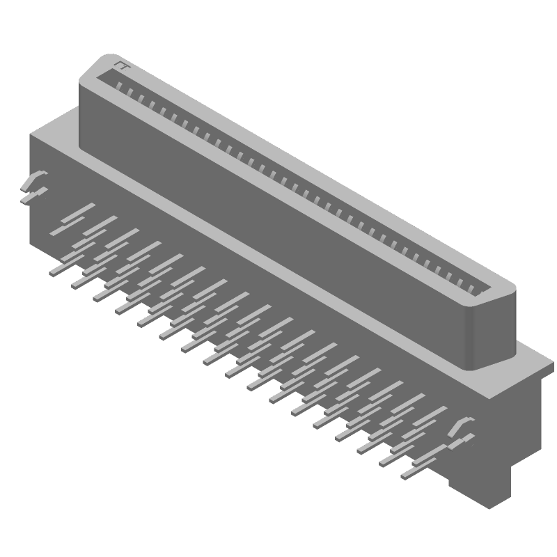 68 Pos SCSI Connector, 1A, 250V, Gold/Tin Plated, RA Thru-Hole