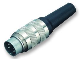 BINDER         99-2021-02-06            Circular Connector, 581 Series, Plug, 6 Contacts, Pin, Solder, Cable Mount