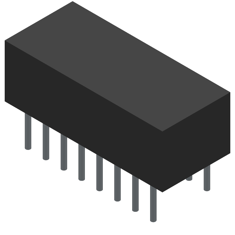 Slide DIP Switch, 2 Pos, DPDT, 0.15A, 30VDC, Through Hole