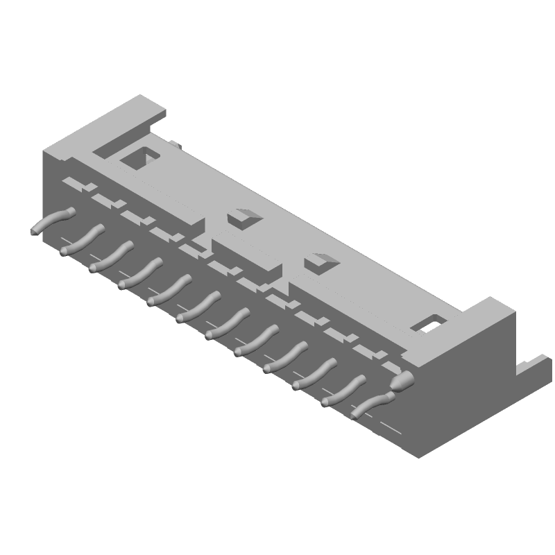 Board Connector, 12 Contact(s), 1 Row(s), Male, Straight, 0.098 inch Pitch, Solder Terminal, White Insulator, Receptacle, LEAD FREE