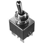 Switch Toggle (ON) OFF (ON) DPDT Bat Lever Quick Conn 16A 115VAC 28VDC Panel Mount with Threads
