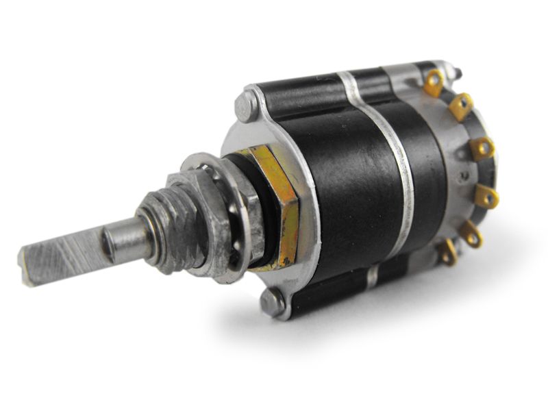 Switch Rotary SP6T 6 Flatted Shaft PC Pins 0.25A 115VAC 28VDC Automotive