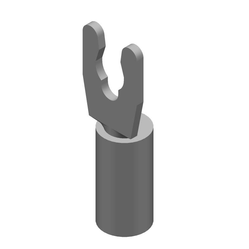 Insulated Spade Terminal, 16-22AWG, Red Vinyl, Tin Plated Bronze, 600V