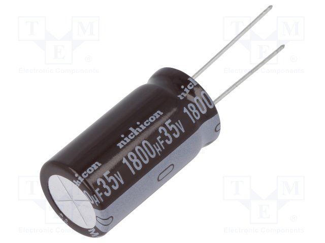 1800uF 35V Aluminum Electrolytic Capacitor, Radial, 105°C