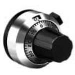 Potentiometer Dial, 20 Turns, Aluminium, Black/Silver