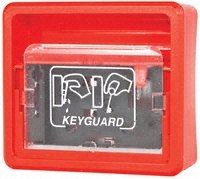 Red Snatch off plastic Window Fire Alarm Call Point Keyguard Key Case, 125 x 142 x 45mm