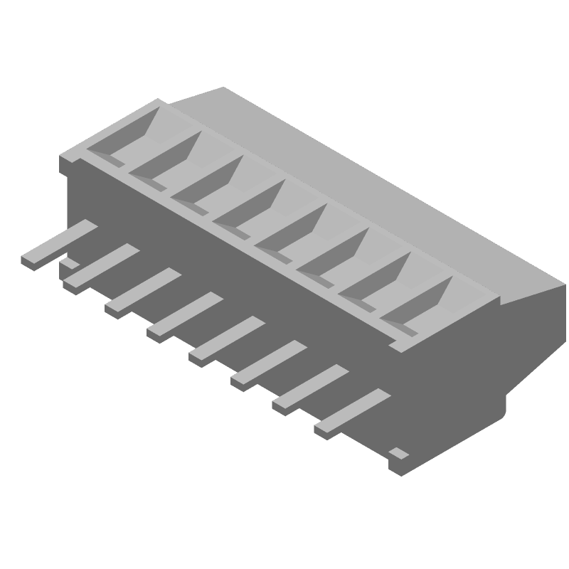 8 Pos PCB Terminal Block, 10A, 150V, 2.54mm Pitch, Green