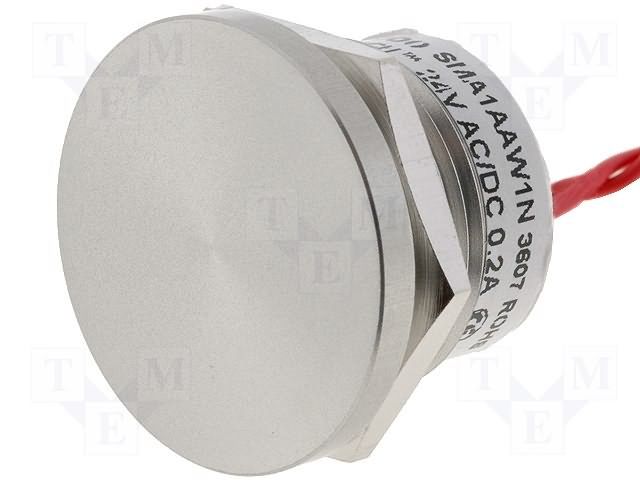 Switch Piezo N.O. SPST 0.2A 24VAC 24VDC Pulse Wire Lead Panel Mount