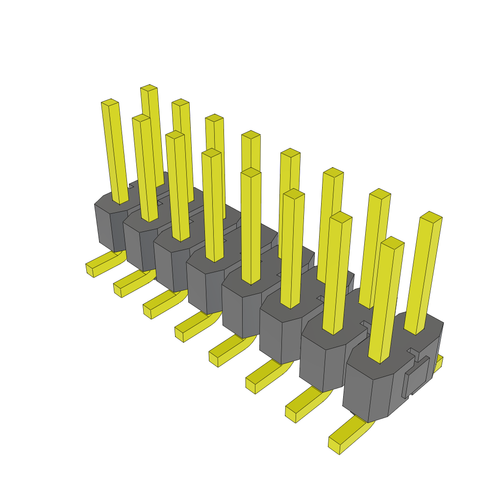 16 Pos 2.54mm Unshrouded Header, Male Pin, Gold, SMD