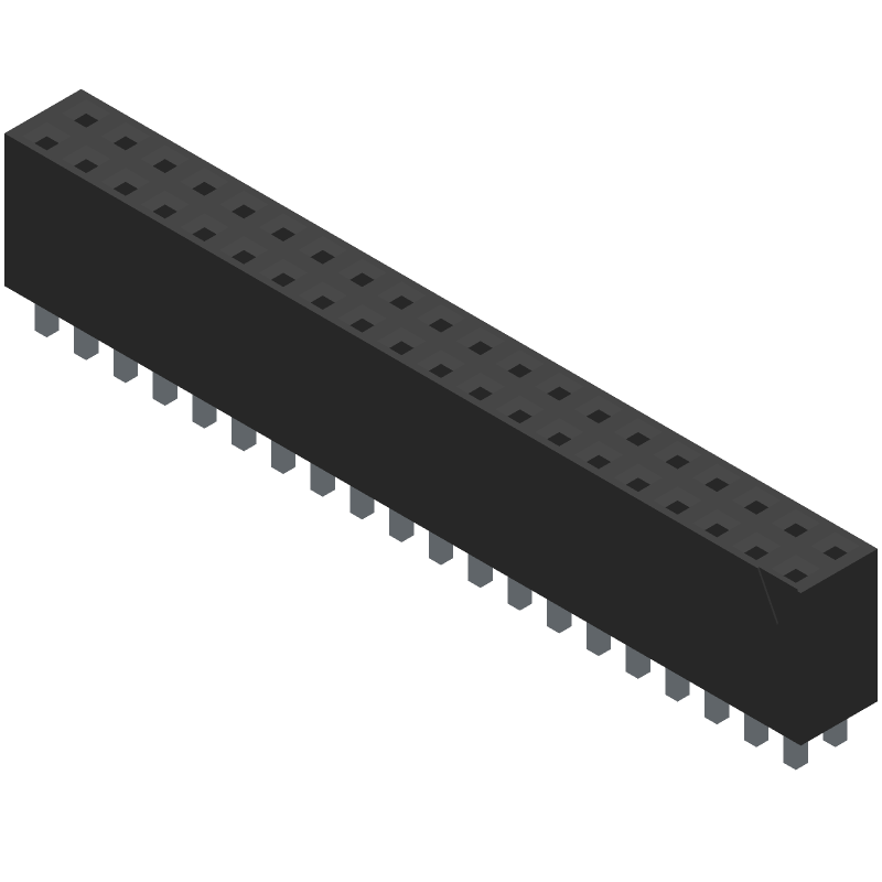 40 Pos 2.54mm Socket Strip, Straight, Thru-Hole, 6.9A